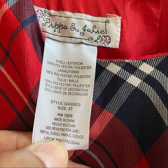 Pre-Loved Pippa and Julie Plaid Tulle Dress sz 3T - Picture 4 of 5